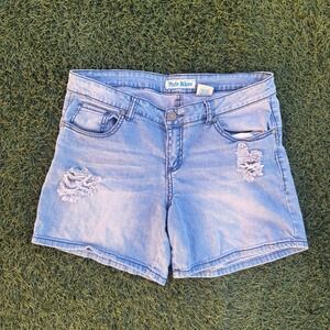 Paris Blues Y2K Women's Denim Shorts Light Wash Distressed Size 13 33x6